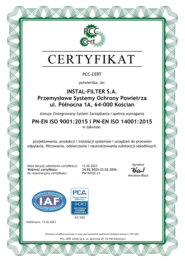 certyfikat ISO