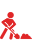 Ikona człowiek z łopatą - Przemysł cementowy i wapienniczy